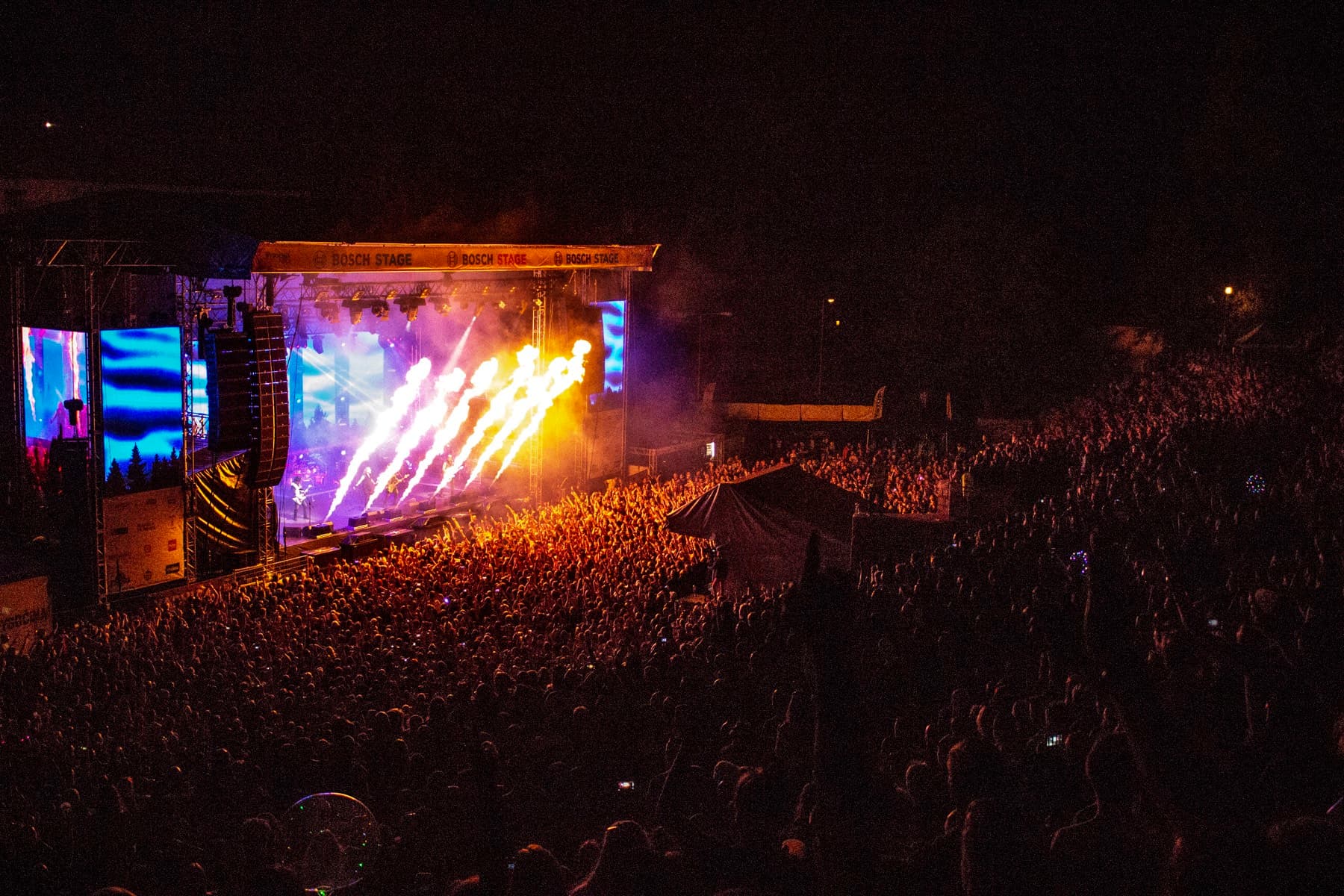 Ohňová show na hlavní stage Vysočina Festu